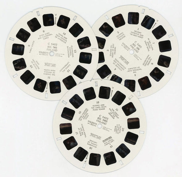 Finland - Coin & Stamp - Nations of the World - View-Master 3 Reel Packet - 1960s Views - Vintage - (zur Kleinsmiede) - (C540-BS5cs)