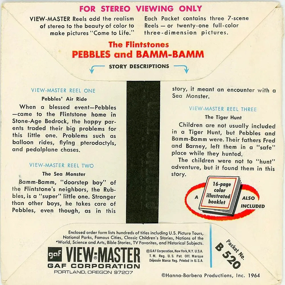 Flintstones Pebbles and Bamm-Bamm - ViewMaster - 3 Reel Set –