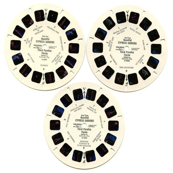 Floral Paradise in The Beautiful Cypress Gardens - View-Master 3 Reel Packet - 1960s Views- Vintage - (PKT-A969-S6) Packet 3dstereo 