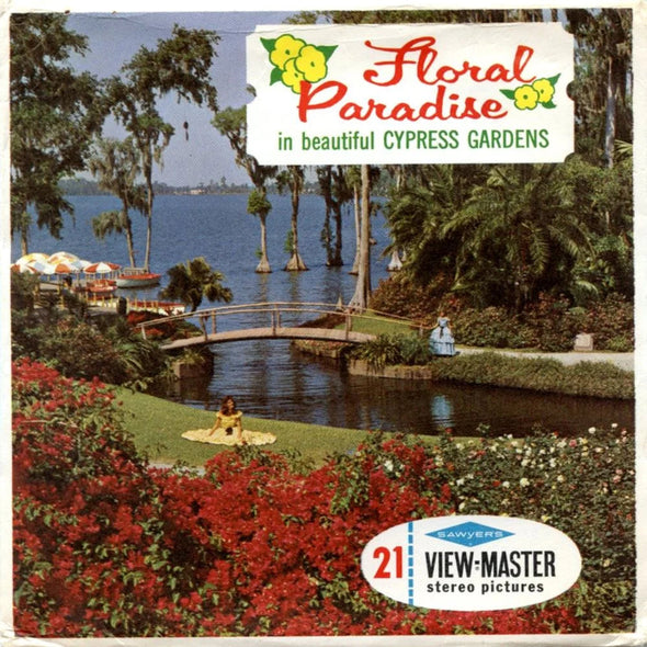 Floral Paradise in The Beautiful Cypress Gardens - View-Master 3 Reel Packet - 1960s Views - Vintage - (ECO-A969-S6) Packet 3Dstereo 