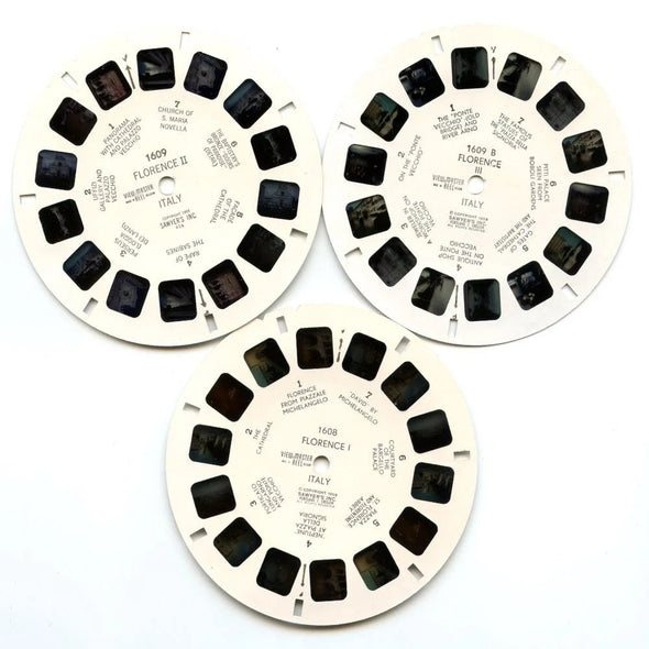 Florence Italy - View-Master - 3 Reel Packet - 1950s views - vintage - (PKT-FLOR-BS3) Packet 3dstereo 