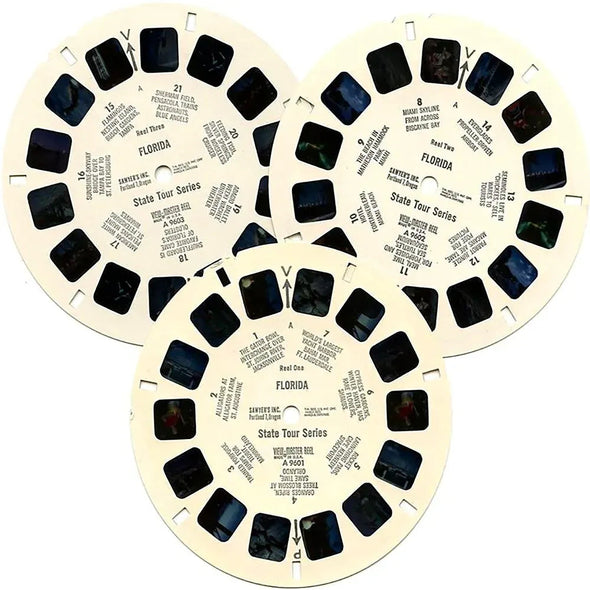 Florida - Map variant - View-Master - 3 Reel Packet - 1960s views - Vintage - (ECO-A960-S6A) Packet 3Dstereo 