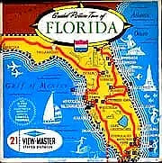 Florida - Map variant - View-Master 3 Reel Packet - 1960s views -vintage - (PKT-A960-S6mint) 3Dstereo 