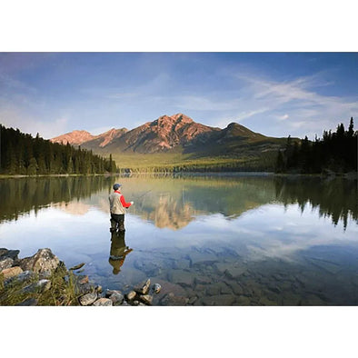 Fly fisherman Enjoys the Solitude - 3D Action Lenticular Postcard Greeting Card - NEW Postcard 3dstereo 