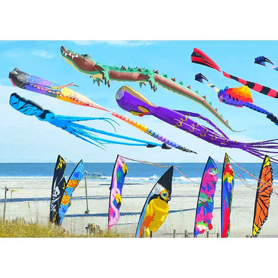 Flying Kites - 3D Lenticular Postcard Greeting Card - NEW Postcard 3dstereo 