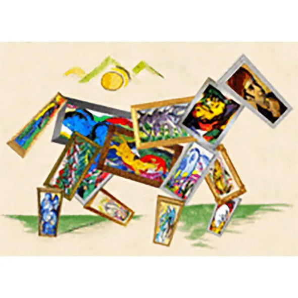Franz Marc - Horse made of Paintings - 3D Action Lenticular Postcard Greeting Card - NEW Postcard 3dstereo 