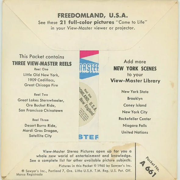 Freedom Land U.S.A - View-Master 3 Reel Packet - 1960s view - vintage - (A661-S5)