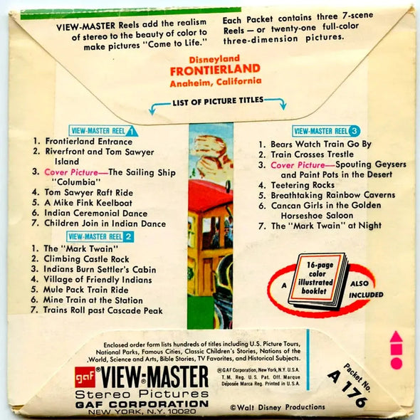 Frontierland - View-Master - Vintage - 3 Reel Packet - 1970s ( ECO-A176-G3Ey ) 3dstereo 
