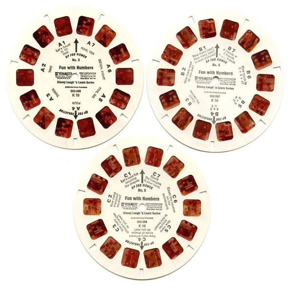Fun With Numbers - View-Master 3 Reel Packet - 1970s - Vintage - (PKT-K10-G6nk) Packet 3dstereo 
