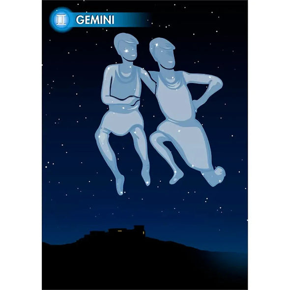 GEMINI - Zodiac Sign - 3D Action Lenticular Postcard Greeting Card - NEW
