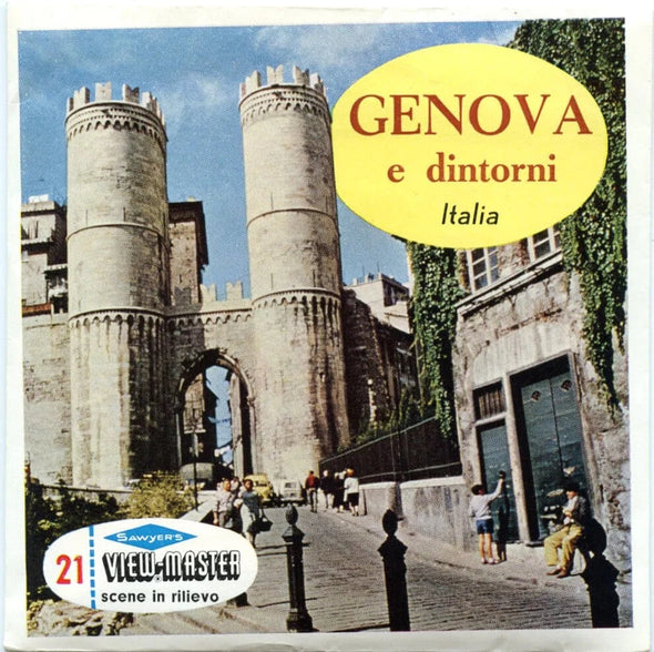 Genova e dintorni - Genoa and Surroundings - View-Master 3 Reel Packet - 1950s Views - Vintage - (zur Kleinsmiede) - (C046-BS6) Packet 3dstereo 