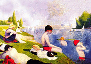 Georges Pierre Seurat - Bathers at Asnières - 3D Lenticular Postcard Greeting Card - NEW 3dstereo 
