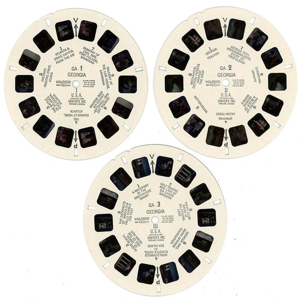 Georgia - View-Master 3 Reel Packet - 1950s Views - Vintage - (ECO-GEOR-S3) Packet 3dstereo 