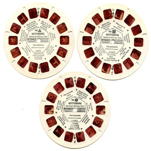 Gettysburg National Military Park - View-Master 3 Reel Packet - 1970s Views - Vintage - (ECO-A636-G3Ank) Packet 3dstereo 