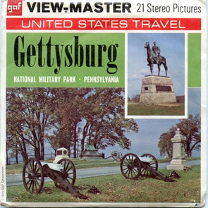 Gettysburg National Military Park - View-Master 3 Reel Packet - 1970s Views - Vintage - (ECO-A636-G3A) Packet 3dstereo 