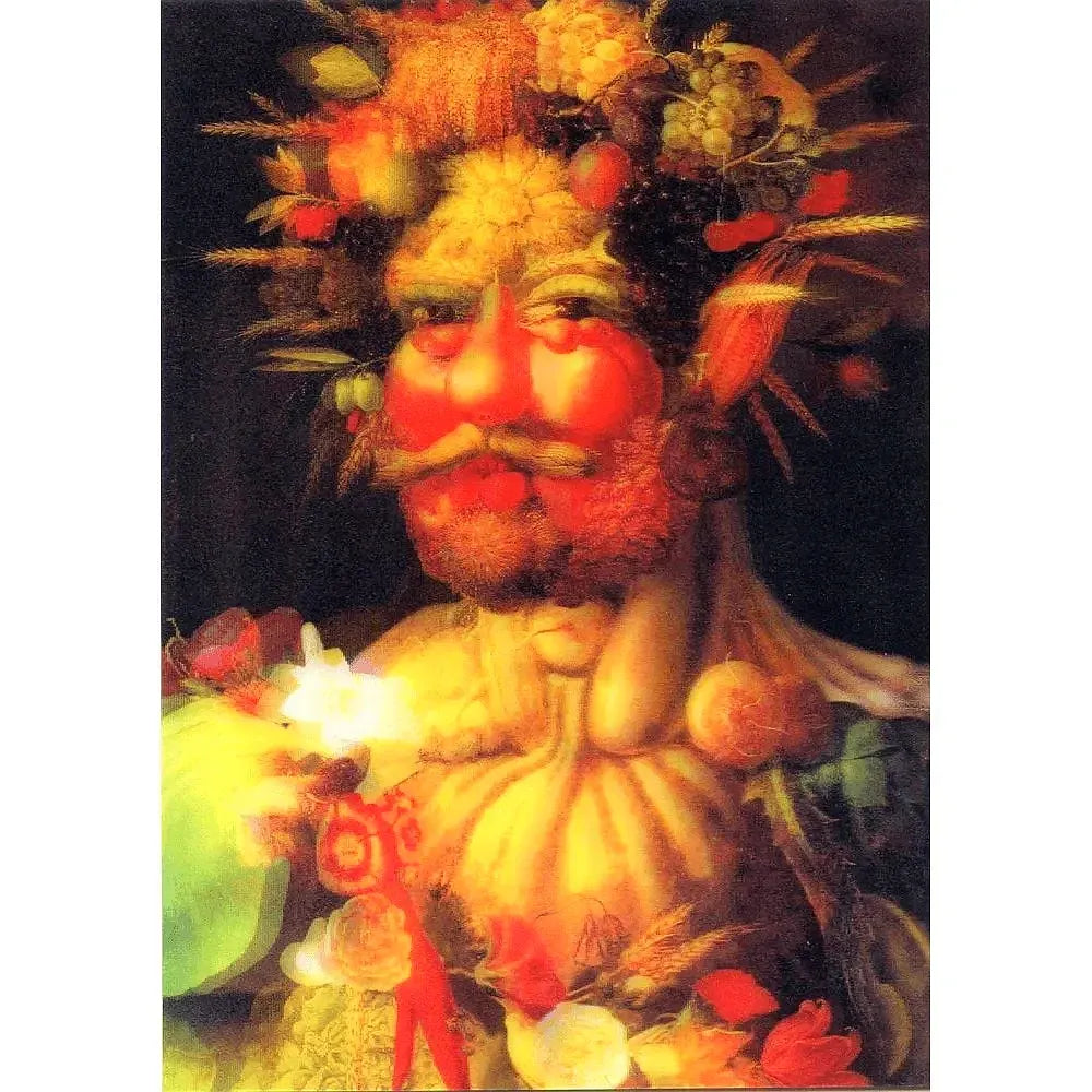 Giuseppe Arcimboldo- Vortumnus (Vertumno)- 3D Lenticular Postcard Gree ...
