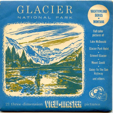 Glacier National Park - View-Master 3 Reel Packet - 1950s views - vintage - ( PKT-GLAC-S3m) Packet 3dstereo 