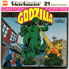 Godzilla - View-Master 3 Reel Packet - vintage - (ECO-J23-G5nk) Packet 3dstereo 