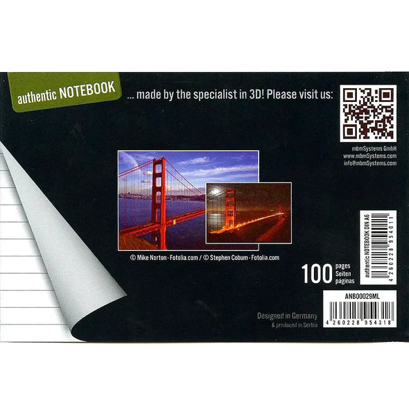 GOLDEN GATE BRIDGE - Two (2) Notebooks with 3D Lenticular Covers - Lined Pages - NEW Notebook 3Dstereo.com 