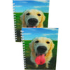 GOLDEN RETRIEVER DOG - Two (2) Notebooks with 3D Lenticular Covers - Lined Pages - NEW