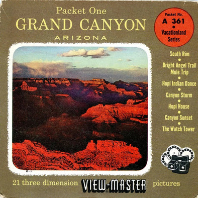 Grand Canyon - View-Master 3 Reel Packet - 1950s Views - Vintage - (PKT-A361-S4) Packet 3Dstereo 