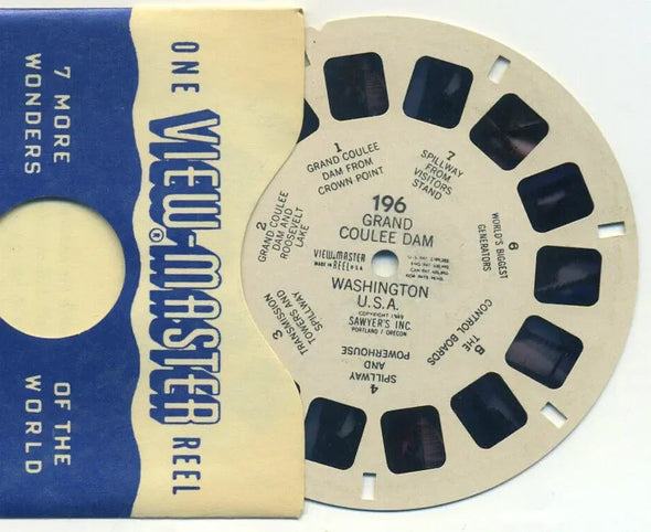 Grand Coulee Dam Washington U.S.A. - View-Master Printed Reel - 1949 - vintage - (REL-196) 3dstereo 