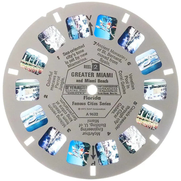 Greater Miami and Miami Beach - View-Master 3 Reel Packet - 1971 - (A963-G3C) Packet 3dstereo 