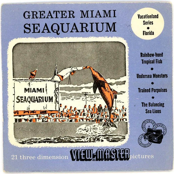 Greater Miami Seaquarium - Vacationland Series - View-Master 3 Reel Packet - 1950s views - vintage - (PKT-SEAQUA-S3D) Packet 3dstereo 
