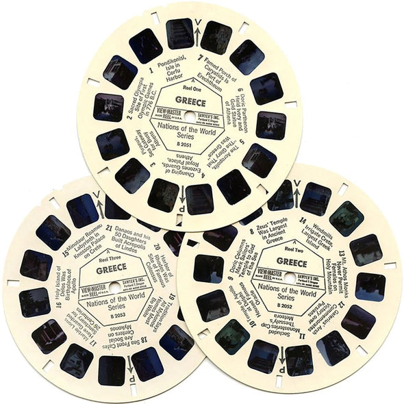 Greece - Coin & Stamp - View-Master 3 Reel Packet - 1960s views - vintage - (PKT-B205-S6Asc) Packet 3Dstereo 