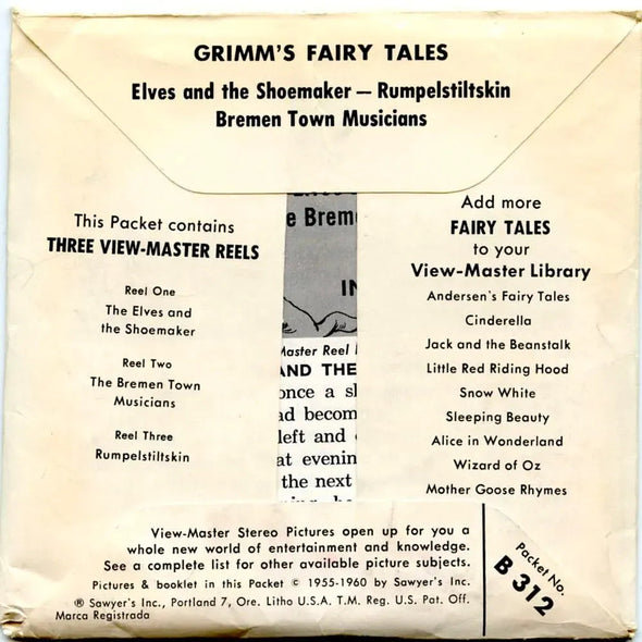 Grimm's Fairy Tales - View-Master - Vintage - 3 Reel Packet - 1960s views - (PKT-B312-S5) 3Dstereo 