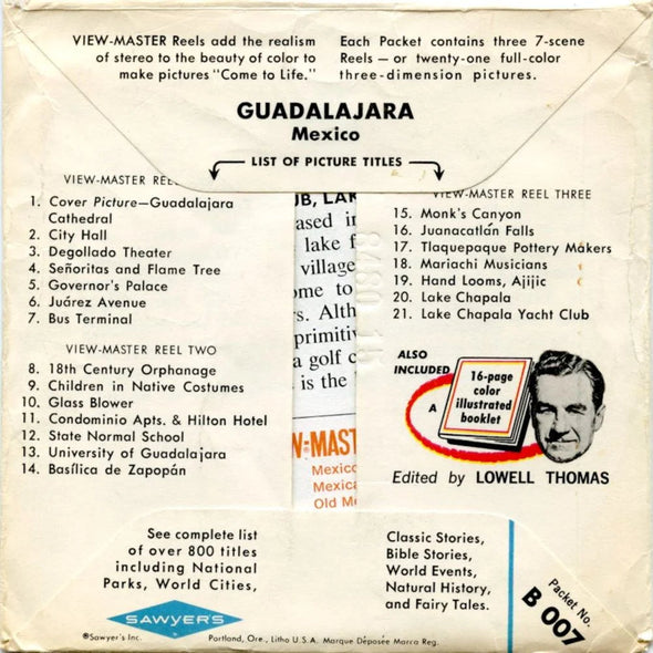Guadalajara - View-Master 3 Reel Packet - 1960s Views - Vintage - (ECO-B007-S6A)