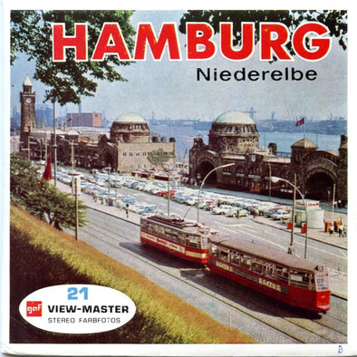 Hamburg Niederelbe - Hamburg Lower Elbe - View-Master 3 Reel Packet - 1960s Views - Vintage - (zur Kleinsmiede)- (C413D-BGO) Packet 3dstereo 