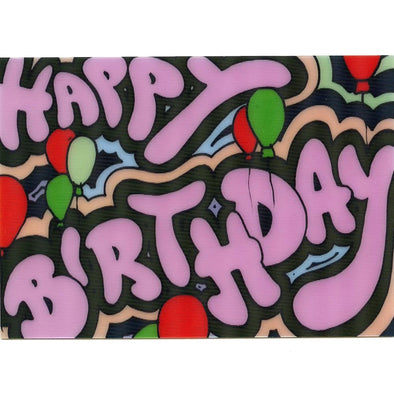 HAPPY BIRTHDAY - Motion - 3D Lenticular Postcard - NEW Postcard 3dstereo 