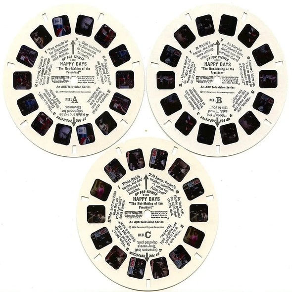 Happy Days - View-Master 3 Reel Packet - 1970s - Vintage - (ECO-B586-G3A) Packet 3Dstereo 