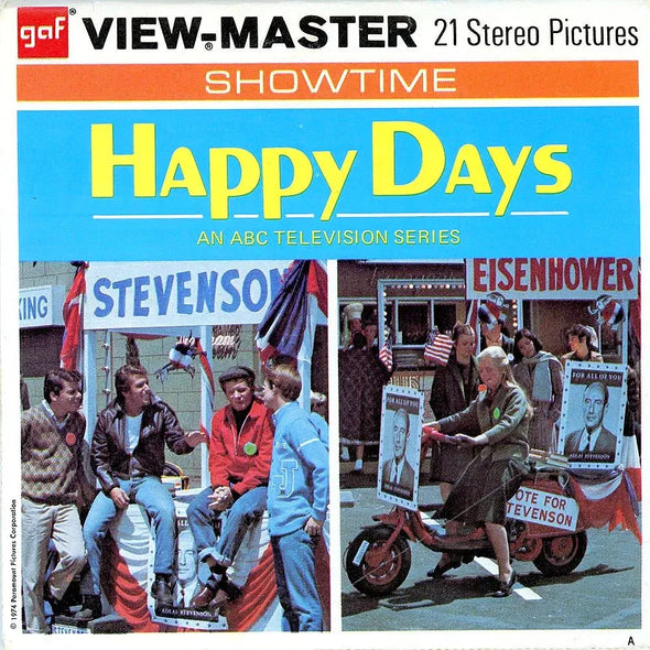 Happy Days - View-Master 3 Reel Packet - 1970s - Vintage - (PKT-B586-G3A)