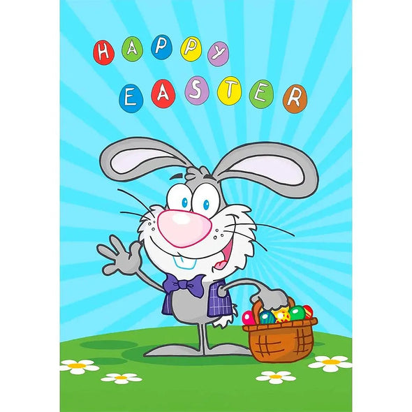 Happy Easter - Professor Bunny Rabbit With a Wave - 3D Action Lenticular Postcard Greeting Card - NEW Postcard 3dstereo 