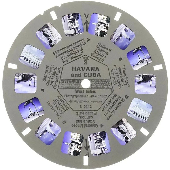 Havana and Cuba - View-Master 3 Reel Packet - vintage - (B034-G3B) Packet 3dstereo 