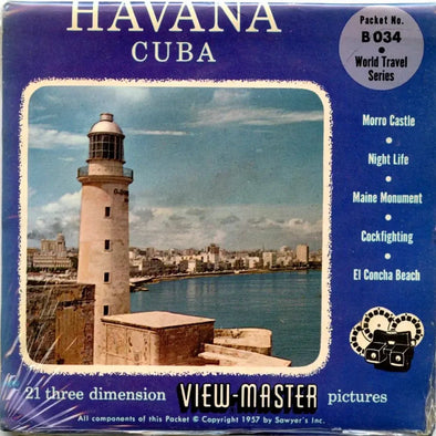 Havana - View-Master- Vintage - 3 Reel Packet - 1950s views ( PKT- B034-S4mint) Packet 3dstereo 