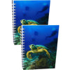 HAWKSBILL TURTLE - Two (2) Notebooks with 3D Lenticular Covers - Lined Pages - NEW Notebook 3Dstereo.com 