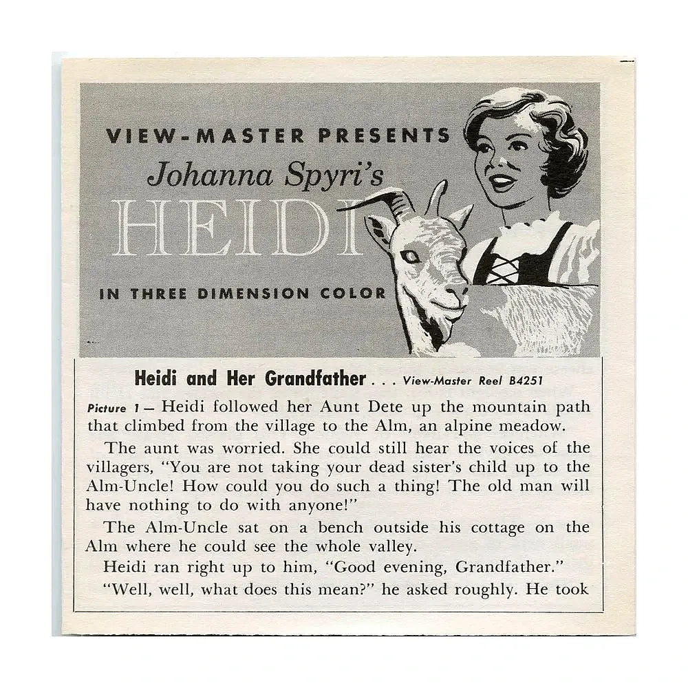 Heidi - Vintage - View-Master - 3 Reel Packet - 1960s - B425-G3 Econom –