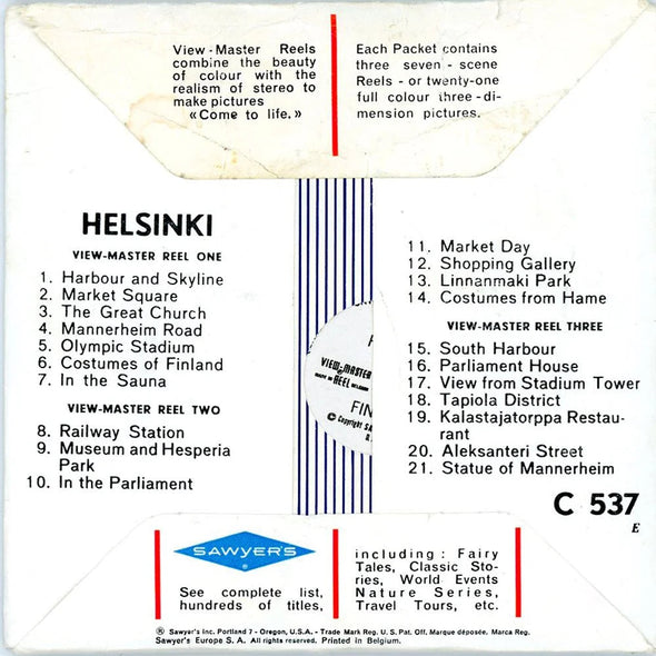 Helsinki - View-Master 3 Reel Packet - 1960s - Views - Vintage - (ECO-C537-BS6E) Packet 3dstereo 