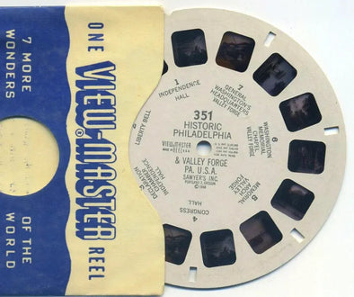 Historic Philadelphia Valle Forge Pa, U.S.A - View-Master Printed Reel - vintage - (REL-351) 3dstereo 
