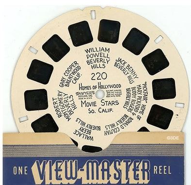 Homes of Hollywood Movie Stars So. Calif - Hand-Lettered View-Master Reel - No. 220 3dstereo 