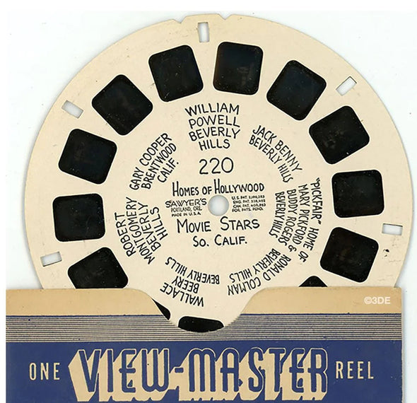 Homes of Hollywood Movie Stars So. Calif - Hand-Lettered View-Master Reel - No. 220 3dstereo 