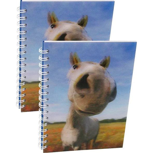HORSE NOSE - Two (2) Notebooks with 3D Lenticular Covers - Graph Lined Pages - NEW