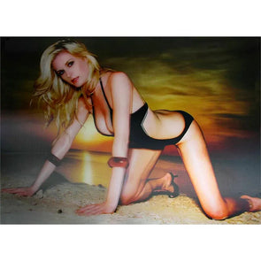 Hot Sexy Blonde in Black Suit - 3D Lenticular Poster - 12x16 - NEW