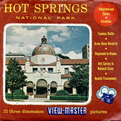 Hot Springs National Park - View-Master 3 Reel Packet - 1950s Views - Vintage - (ECO-HOTSP-S3) Packet 3dstereo 