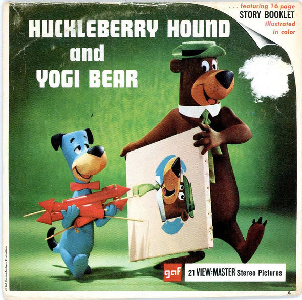 Huckleberry Hound and Yogi Bear - View-Master 3 Reel Packet - 1960s - Vintage - (ECO-B512-G1A)