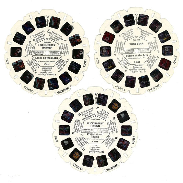 Huckleberry Hound and Yogi Bear - View-Master 3 Reel Packet - 1960s - Vintage - (ECO-B512-G1A)