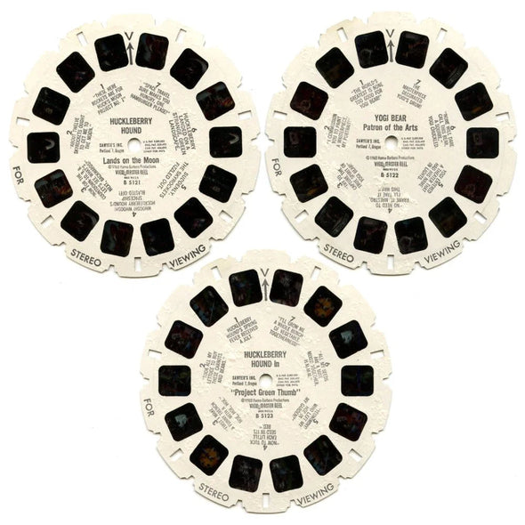 Huckleberry Hound & Yogi Bear - View-Master 3 Reel Packet - 1960s - Vintage - (ECO-B512-S5-b) Packet 3Dstereo 